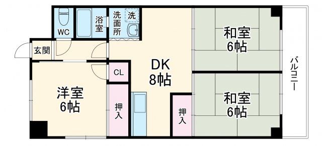 名古屋市南区扇田町のマンションの間取り