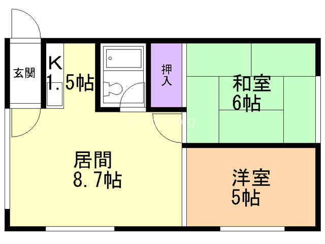 旭川市七条通のアパートの間取り