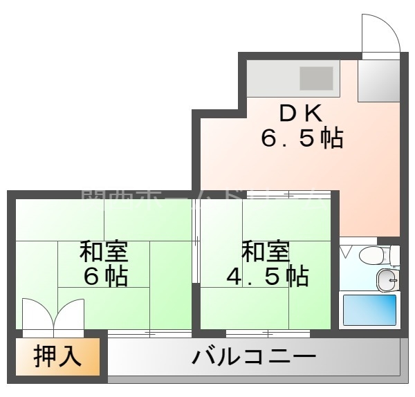 門真市古川町のマンションの間取り