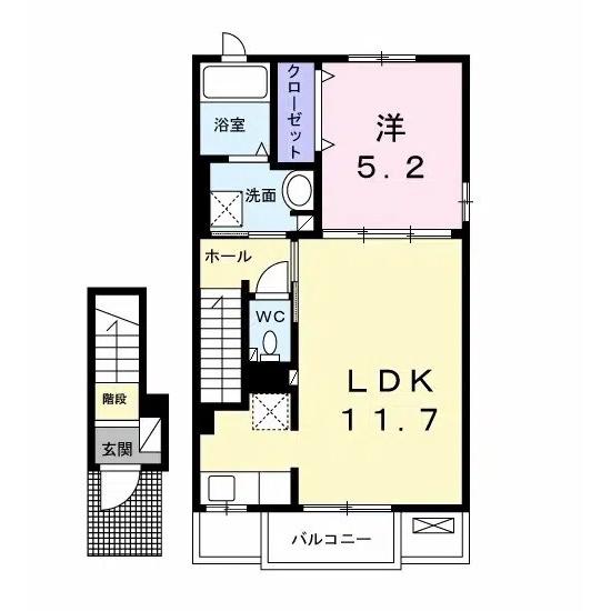 市原市今津朝山のアパートの間取り