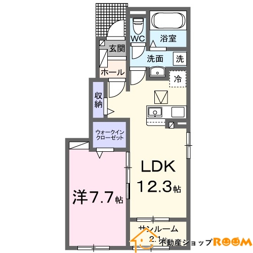 八女市吉田のアパートの間取り