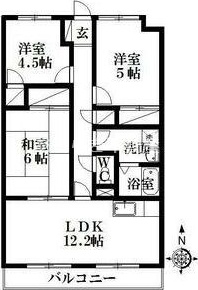 浜松市中央区上島のマンションの間取り