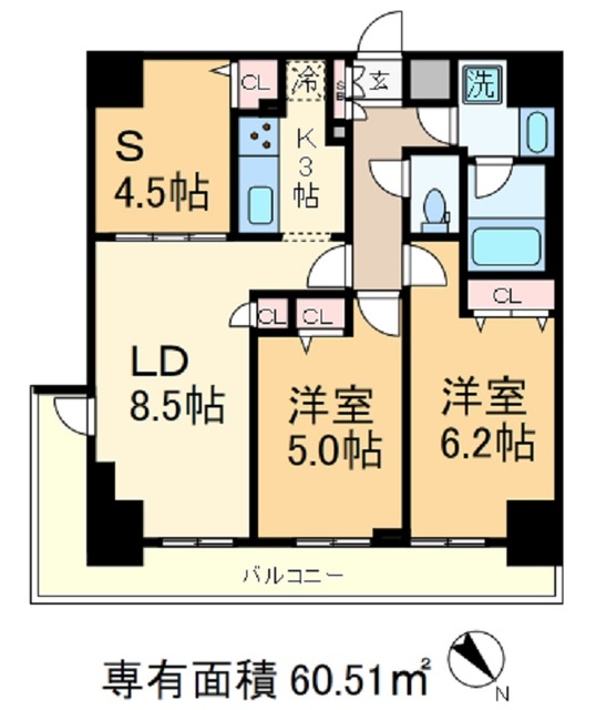 ドゥーエ東十条の間取り