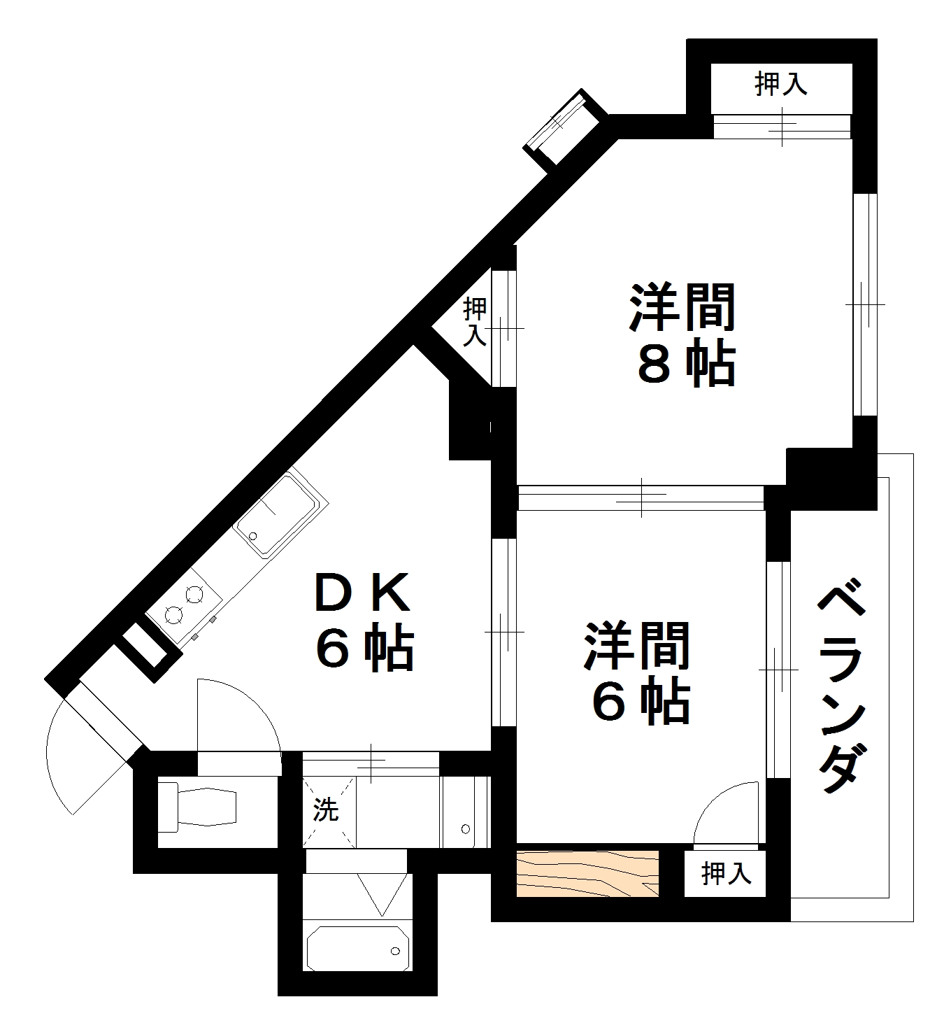 鹿児島市真砂町のマンションの間取り