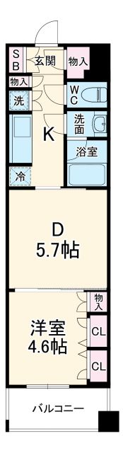 横須賀市小川町のマンションの間取り