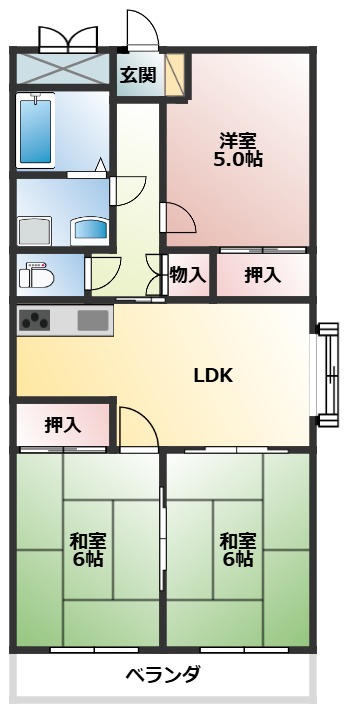 マンション名倉の間取り