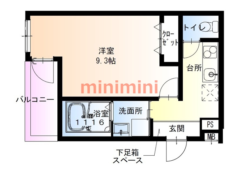 大阪市東淀川区豊里のアパートの間取り