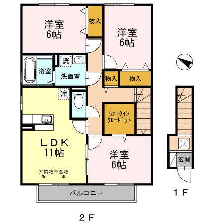 モダンコート曽根　A棟の間取り