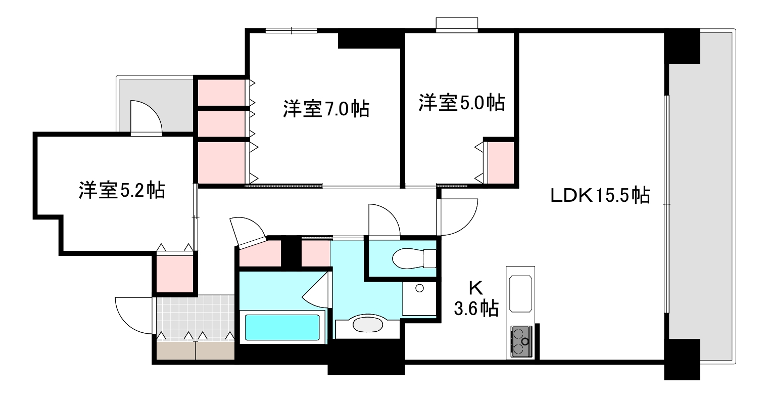 ディアメゾン河原町リバーグレースの間取り