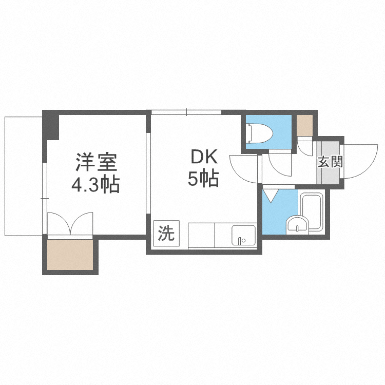 札幌市中央区南四条東のマンションの間取り