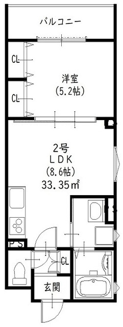 寝屋川市萱島東のアパートの間取り