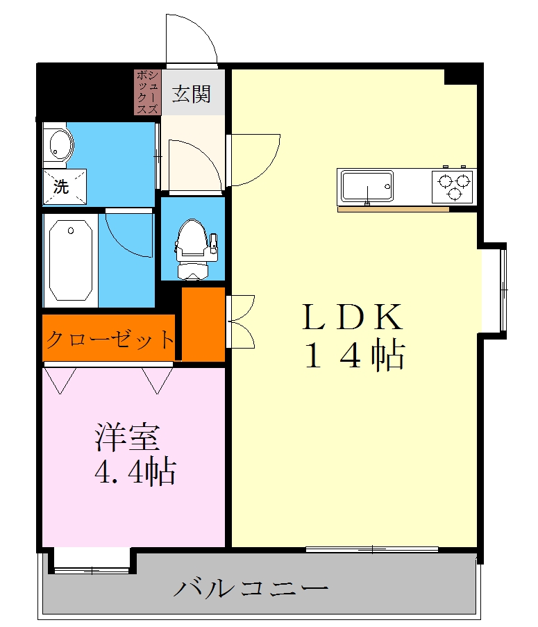 【熊本市中央区出水のマンションの間取り】