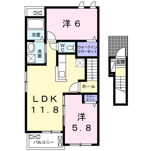 旭市鎌数　2019年築　 2LDKの間取り