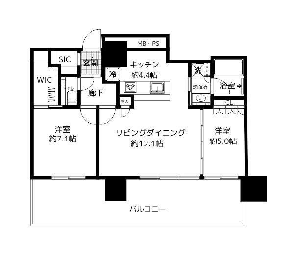 【中野区中野のマンションの間取り】