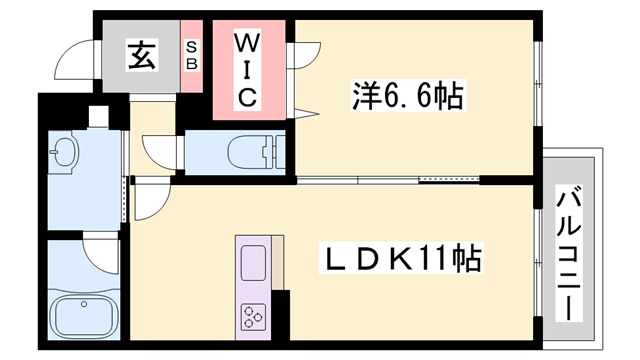 【小野市中町のアパートの間取り】