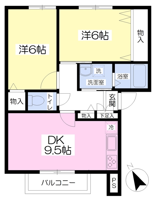 狭山市大字南入曽のアパートの間取り