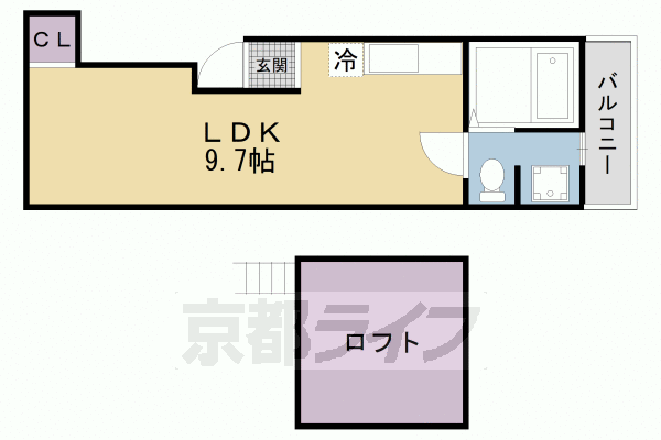 京都市北区大宮中林町のアパートの間取り