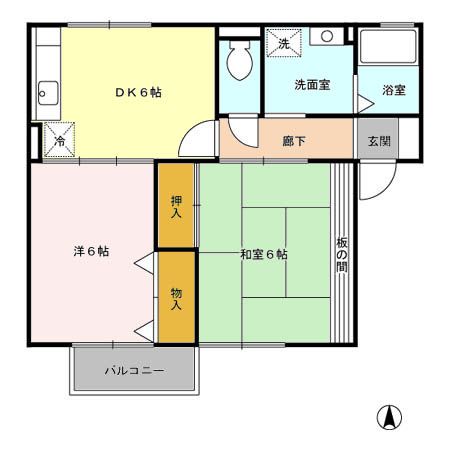 大崎市古川塚目のアパートの間取り