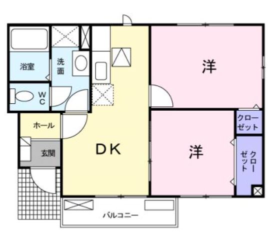 福山市駅家町大字法成寺のアパートの間取り