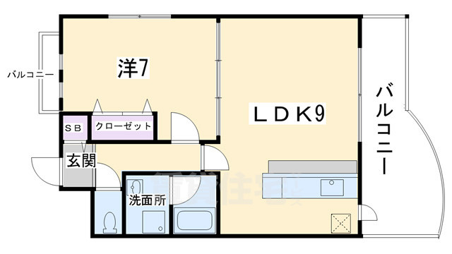 京都市下京区善長寺町のマンションの間取り