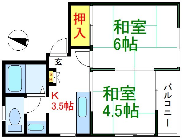 荒川区東尾久のマンションの間取り