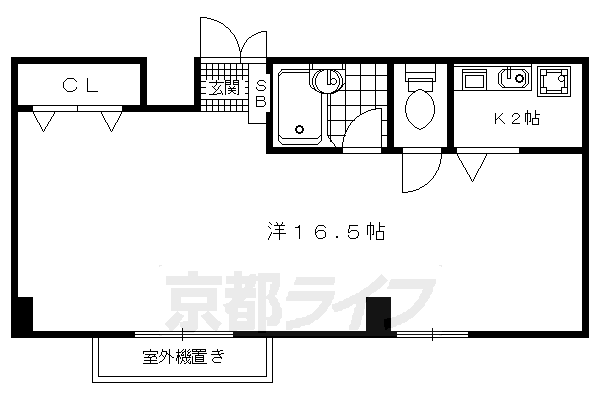 京都市南区吉祥院内河原町のマンションの間取り