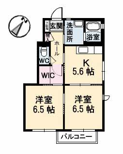 備前市伊部のアパートの間取り