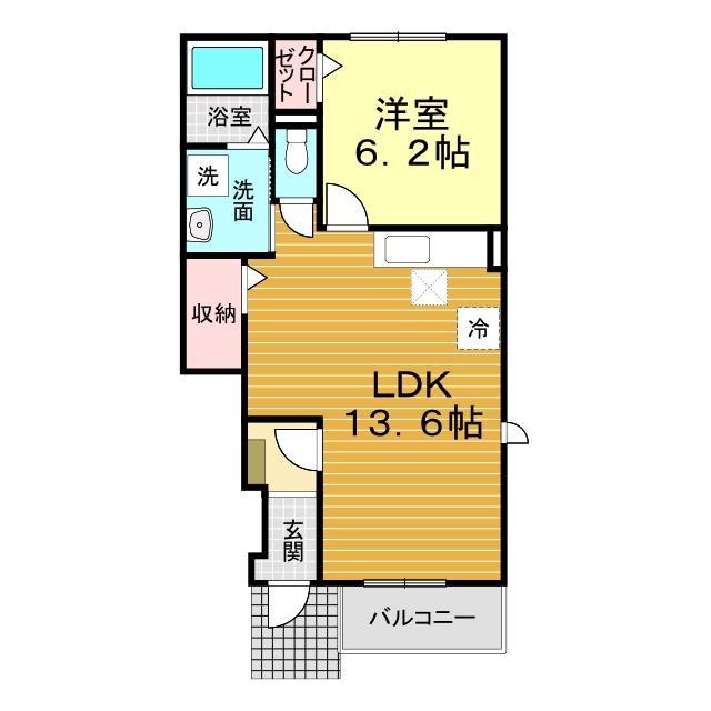 下関市吉見里町のアパートの間取り