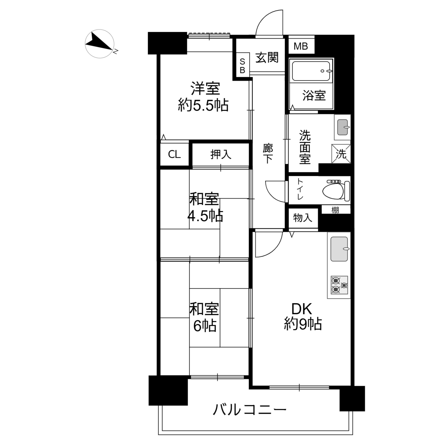 レーベン三宮の間取り