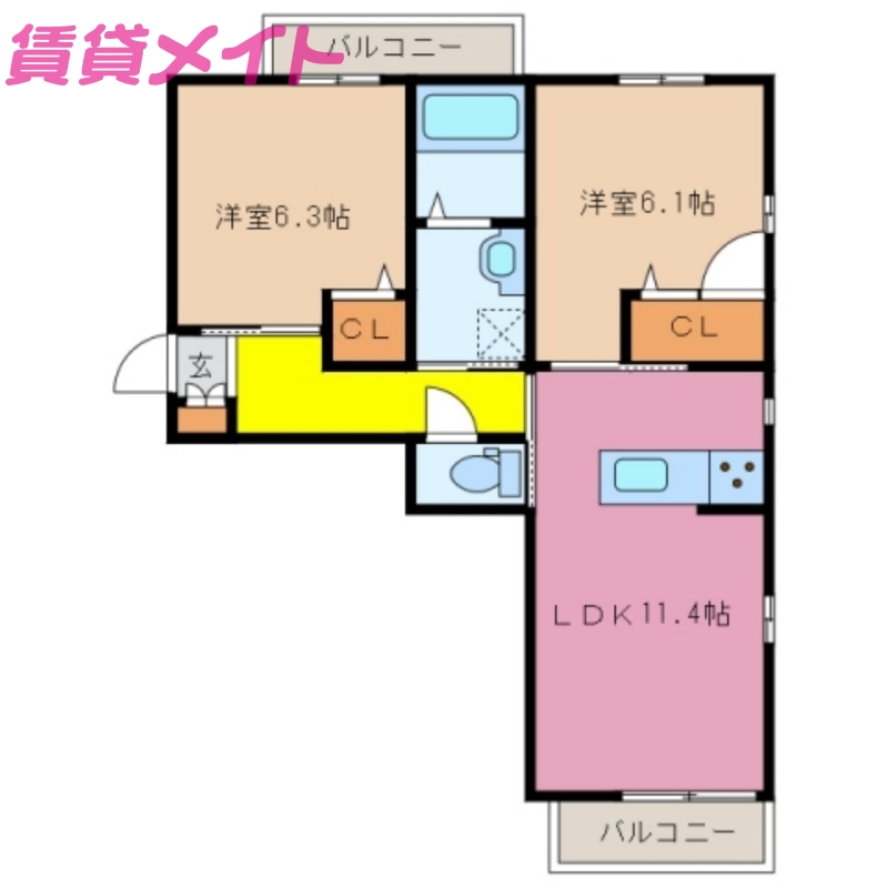 ベレオ江場の間取り