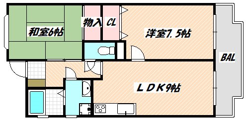 船橋市東船橋のマンションの間取り