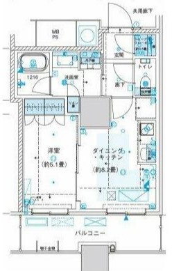 新宿区西新宿のマンションの間取り