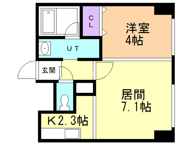 札幌市中央区北二条東のマンションの間取り