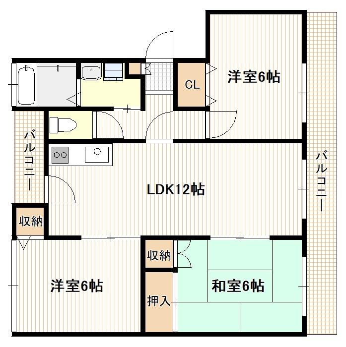 広島市佐伯区三宅のマンションの間取り