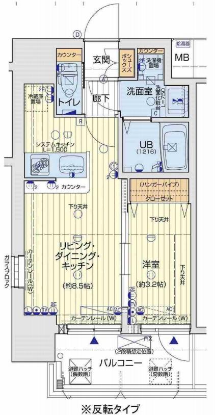 レオンコンフォート難波ブランの間取り