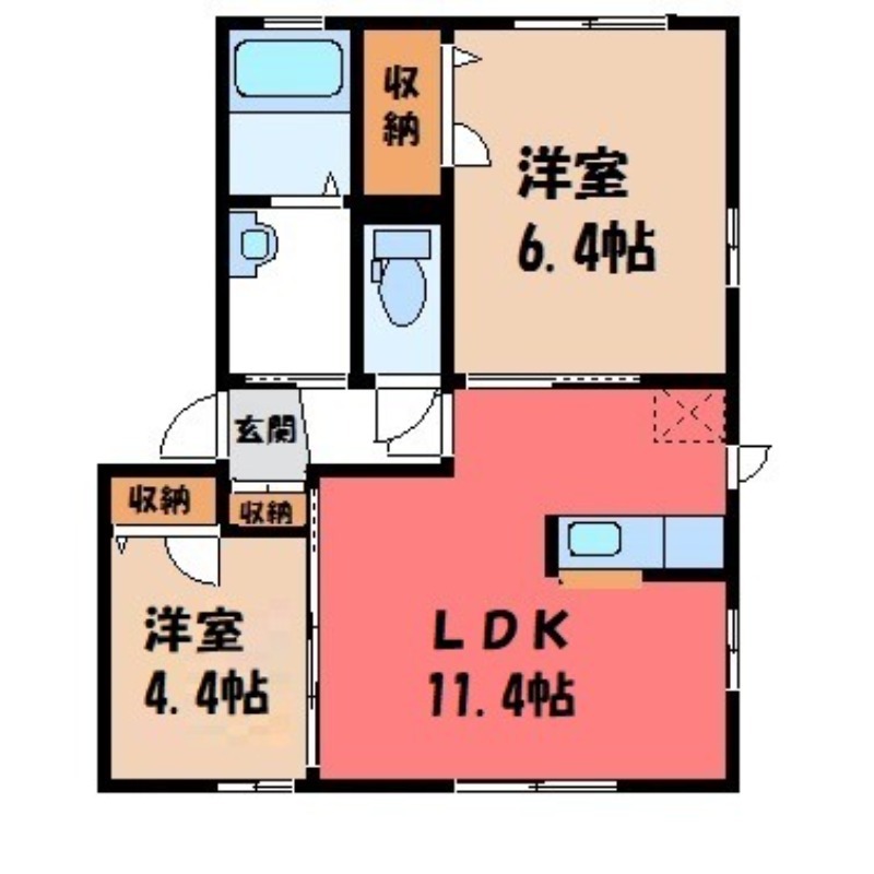 太田市藤阿久町のアパートの間取り