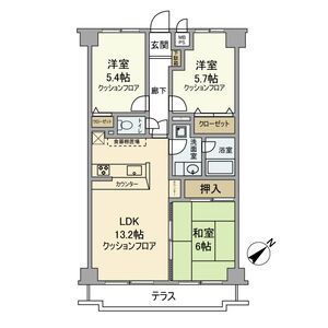 越谷市神明町のマンションの間取り