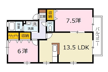 ヴィルヌーブマスダ　A棟の間取り