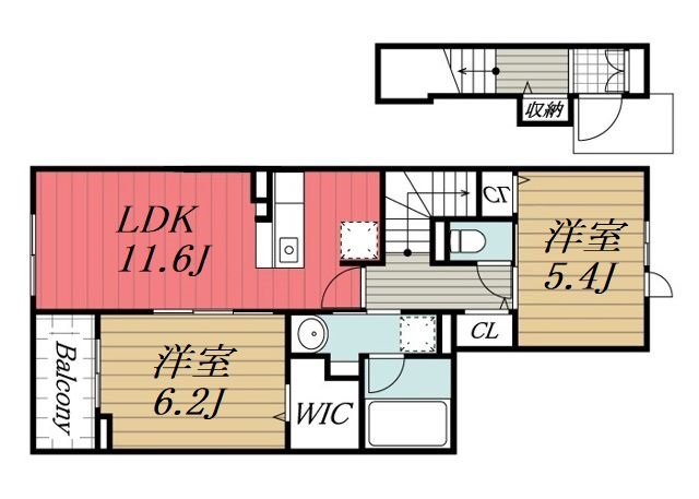 千葉市緑区誉田町のアパートの間取り