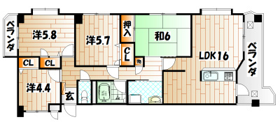 シャトレ諏訪町の間取り