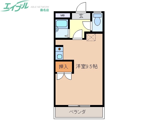 桑名市大字志知のマンションの間取り