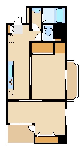 横浜市神奈川区神奈川のマンションの間取り