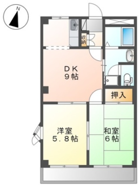 富士市宮島のアパートの間取り