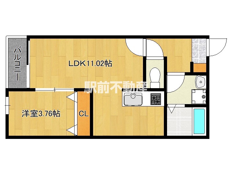 筑紫野市紫のアパートの間取り