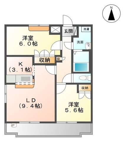 坂戸市にっさい花みず木のアパートの間取り