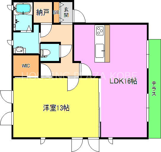 神戸市西区丸塚のアパートの間取り