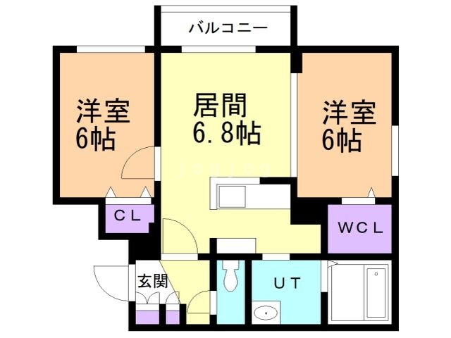 札幌市北区北六条西のマンションの間取り