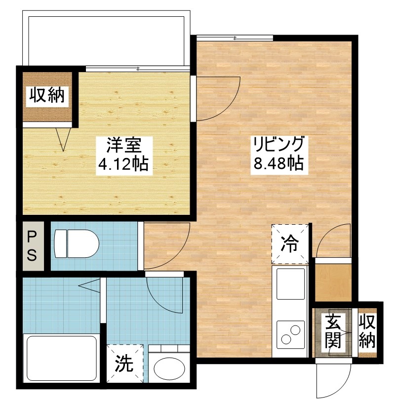 長崎市今博多町のアパートの間取り