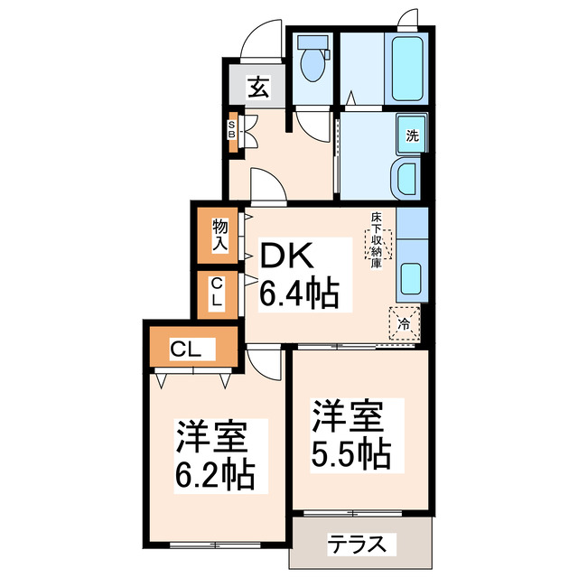 菊池郡大津町大字新のアパートの間取り