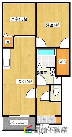 久留米市三潴町高三潴のアパートの間取り